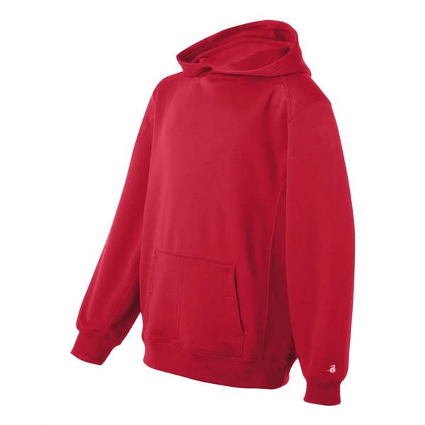 Badger Youth Performance Fleece Hooded Sweatshirt - Badger Youth Performance Fleece Hooded Sweatshirt - Image 9 of 36