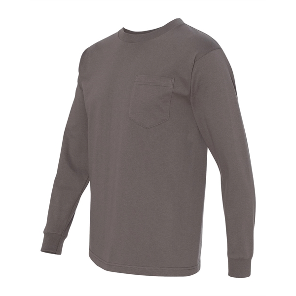 Bayside USA-Made Long Sleeve Pocket T-Shirt - Bayside USA-Made Long Sleeve Pocket T-Shirt - Image 7 of 30