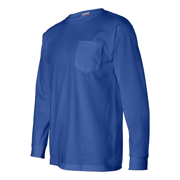 Bayside USA-Made Long Sleeve Pocket T-Shirt - Bayside USA-Made Long Sleeve Pocket T-Shirt - Image 20 of 30