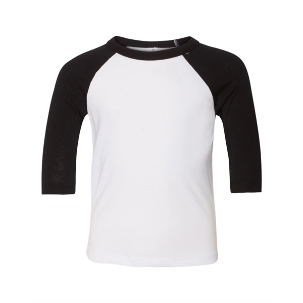 BELLA + CANVAS Toddler Three-Quarter Sleeve Baseball Tee - BELLA + CANVAS Toddler Three-Quarter Sleeve Baseball Tee - Image 8 of 30