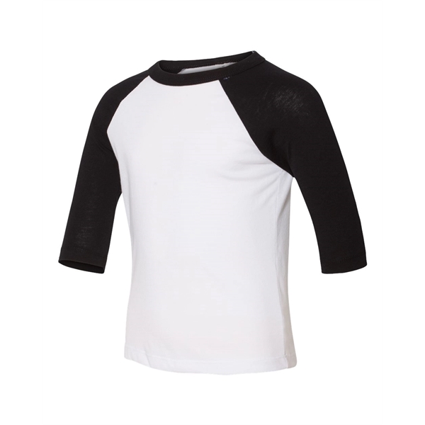 BELLA + CANVAS Toddler Three-Quarter Sleeve Baseball Tee - BELLA + CANVAS Toddler Three-Quarter Sleeve Baseball Tee - Image 9 of 30