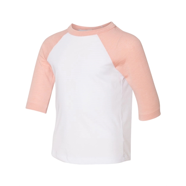 BELLA + CANVAS Toddler Three-Quarter Sleeve Baseball Tee - BELLA + CANVAS Toddler Three-Quarter Sleeve Baseball Tee - Image 12 of 30