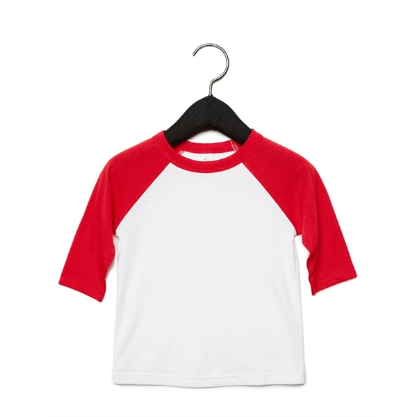 BELLA + CANVAS Toddler Three-Quarter Sleeve Baseball Tee - BELLA + CANVAS Toddler Three-Quarter Sleeve Baseball Tee - Image 17 of 30