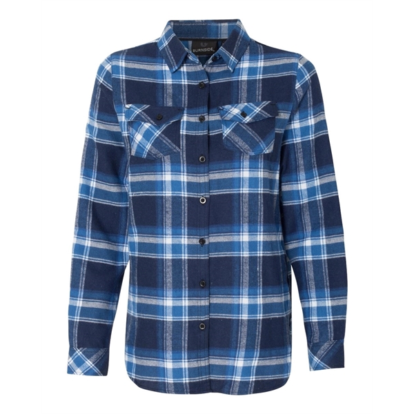 Burnside Women's Yarn-Dyed Long Sleeve Flannel Shirt - Burnside Women's Yarn-Dyed Long Sleeve Flannel Shirt - Image 4 of 27