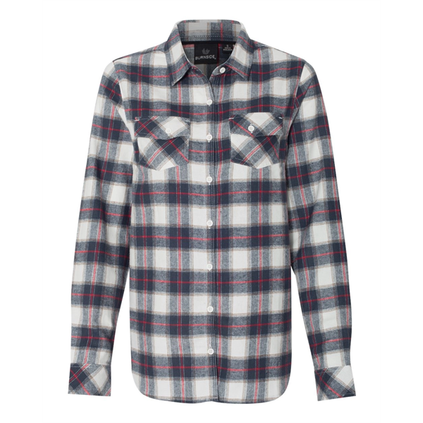 Burnside Women's Yarn-Dyed Long Sleeve Flannel Shirt - Burnside Women's Yarn-Dyed Long Sleeve Flannel Shirt - Image 22 of 27