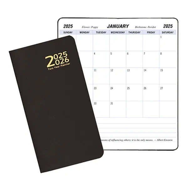Two Year Pocket Monthly Planner - Leatherette - Two Year Pocket Monthly Planner - Leatherette - Image 1 of 1