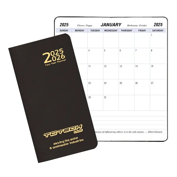 Two Year Pocket Monthly Planner - Leatherette - Two Year Pocket Monthly Planner - Leatherette - Image 0 of 1