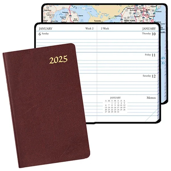 Mini Weekly Pocket Planner with Continental Vinyl Cover - Mini Weekly Pocket Planner with Continental Vinyl Cover - Image 1 of 1