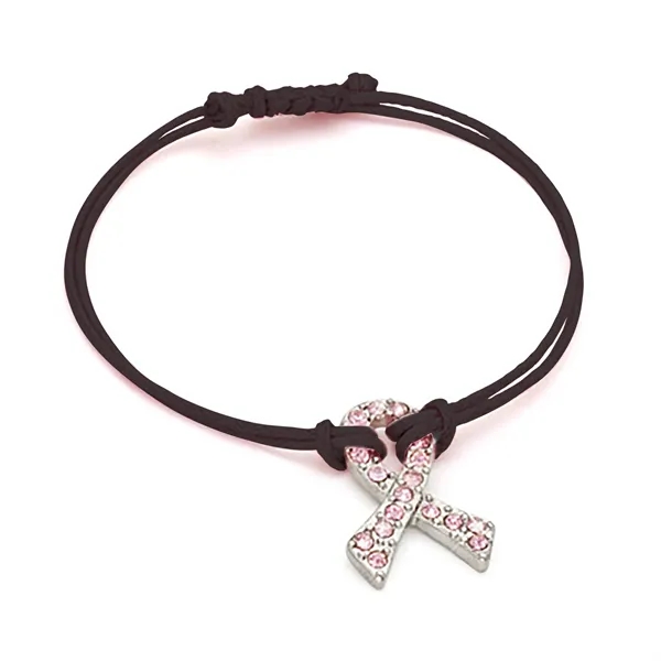 Crystal Breast Cancer Awareness Pink Ribbon Bracelet - Crystal Breast Cancer Awareness Pink Ribbon Bracelet - Image 7 of 7