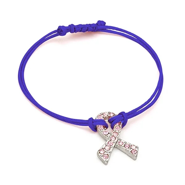 Crystal Breast Cancer Awareness Pink Ribbon Bracelet - Crystal Breast Cancer Awareness Pink Ribbon Bracelet - Image 1 of 7