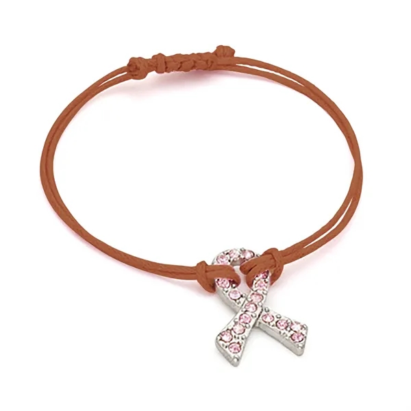 Crystal Breast Cancer Awareness Pink Ribbon Bracelet - Crystal Breast Cancer Awareness Pink Ribbon Bracelet - Image 2 of 7