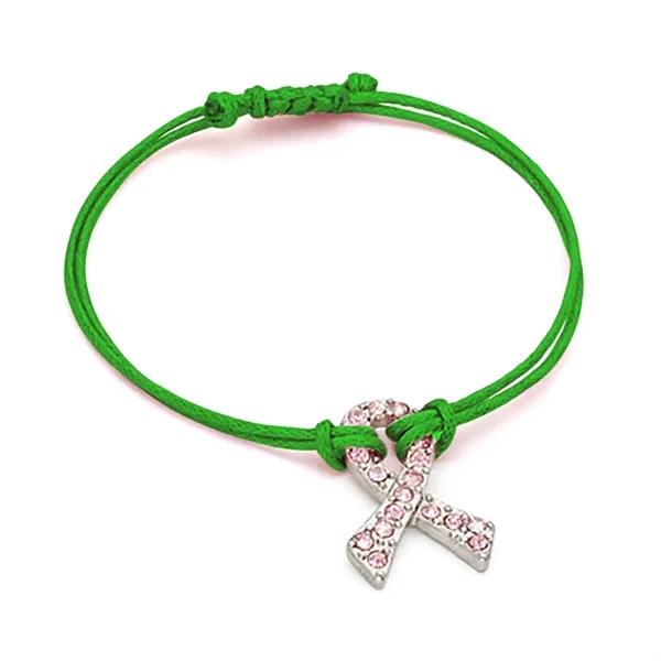 Crystal Breast Cancer Awareness Pink Ribbon Bracelet - Crystal Breast Cancer Awareness Pink Ribbon Bracelet - Image 3 of 7