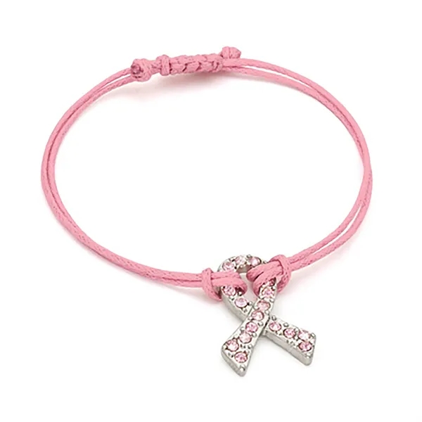 Crystal Breast Cancer Awareness Pink Ribbon Bracelet - Crystal Breast Cancer Awareness Pink Ribbon Bracelet - Image 4 of 7