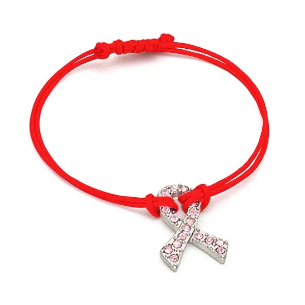 Crystal Breast Cancer Awareness Pink Ribbon Bracelet - Crystal Breast Cancer Awareness Pink Ribbon Bracelet - Image 6 of 7