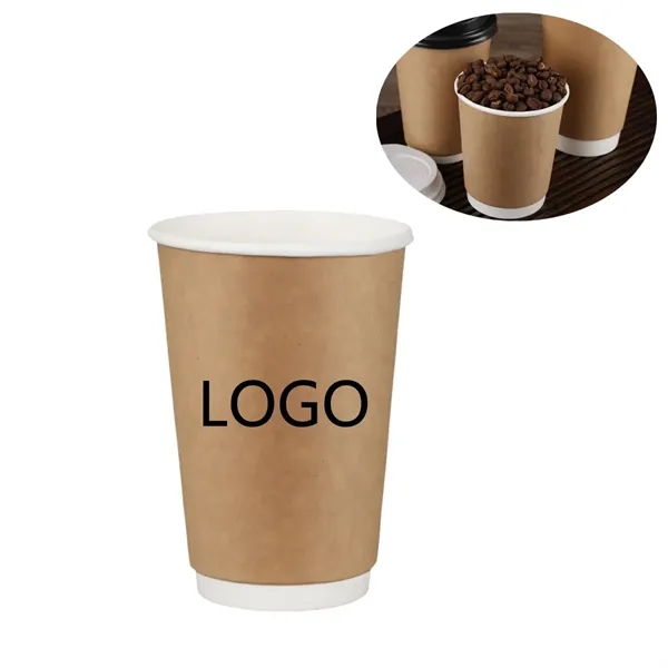 16oz Disposable Kraft Paper Coffee Cups - 16oz Disposable Kraft Paper Coffee Cups - Image 0 of 1