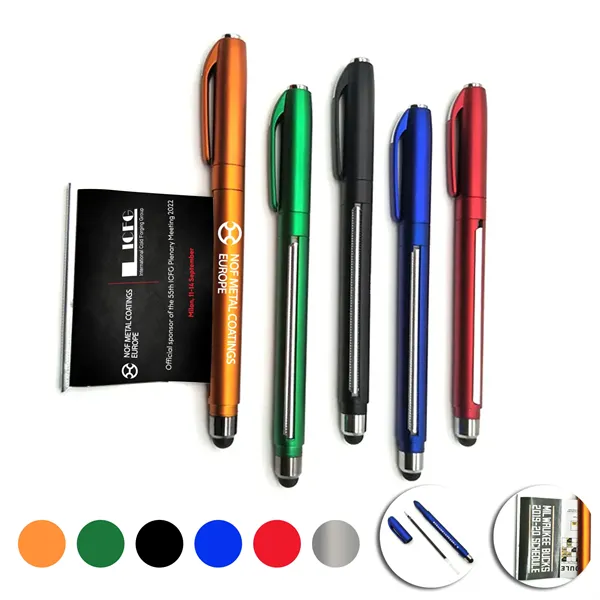 Metallic Banner Pen with Stylus - Metallic Banner Pen with Stylus - Image 0 of 8