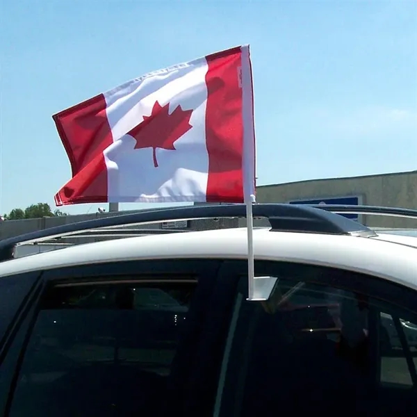 Window Car Flag Double Sided w/ 20.5" Pole - 17.75" x 12" - Window Car Flag Double Sided w/ 20.5" Pole - 17.75" x 12" - Image 3 of 5