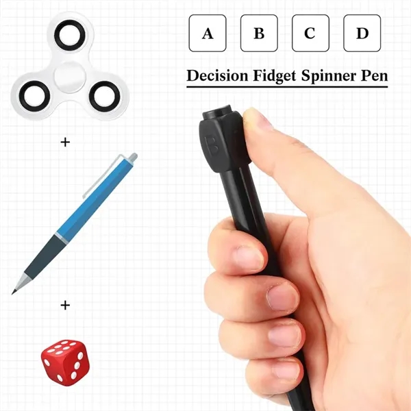 Stress Relief Fidget Spinner Pen with ABCD Rotation Cap - Stress Relief Fidget Spinner Pen with ABCD Rotation Cap - Image 1 of 5