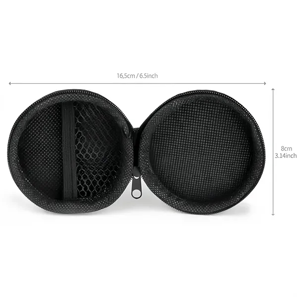 Round case Earphones Sturdy Carry Zipper  Portable Storage - Round case Earphones Sturdy Carry Zipper  Portable Storage - Image 1 of 4