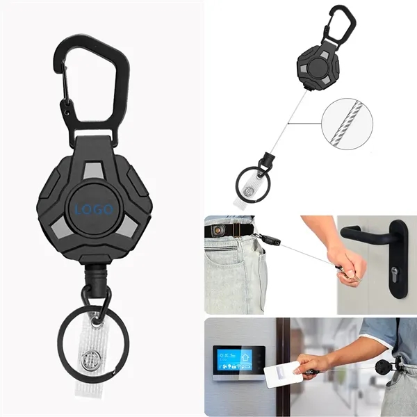 Retractable Steel Wire Metal Carabiner - Retractable Steel Wire Metal Carabiner - Image 0 of 1