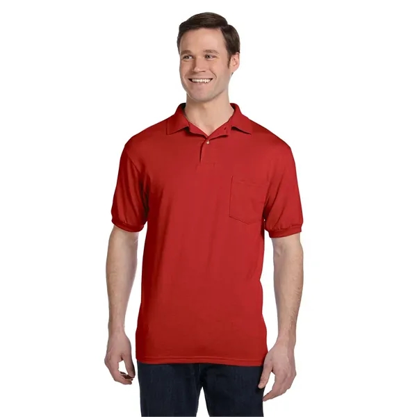 Hanes Adult 50/50 EcoSmart® Jersey Pocket Polo - Hanes Adult 50/50 EcoSmart® Jersey Pocket Polo - Image 0 of 2