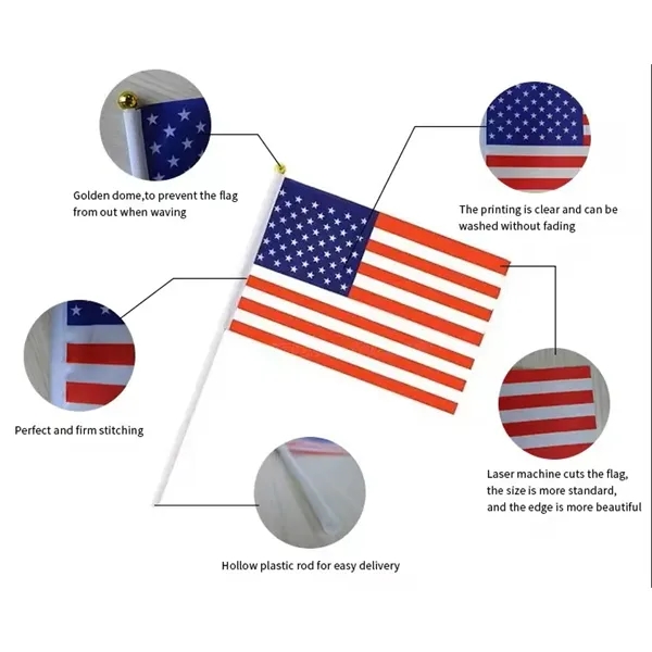 Custom Printed American Waving Hand Flag - Custom Printed American Waving Hand Flag - Image 8 of 9