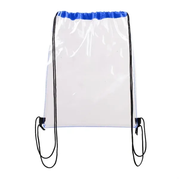 Large Clear Waterproof Stadium Drawstring Backpack - Large Clear Waterproof Stadium Drawstring Backpack - Image 3 of 4