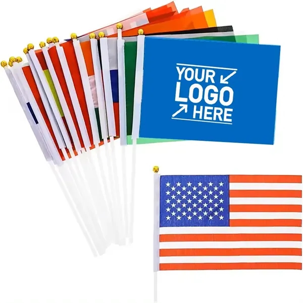 Custom Printed American Waving Hand Flag - Custom Printed American Waving Hand Flag - Image 0 of 9