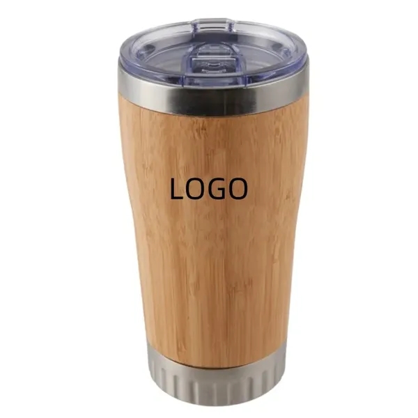 17 oz Bamboo & Stainless Steel Insulated Tumbler - 17 oz Bamboo & Stainless Steel Insulated Tumbler - Image 0 of 2