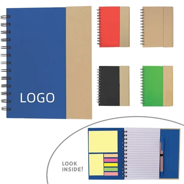 Eco-Recycled Journal w/Sticky Notes, Flags, & Pen - Eco-Recycled Journal w/Sticky Notes, Flags, & Pen - Image 0 of 4