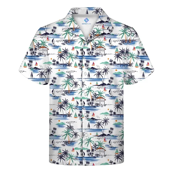 Men's 135gsm Sublimated Hawaiian Cuban Collar Camp Shirt - Men's 135gsm Sublimated Hawaiian Cuban Collar Camp Shirt - Image 6 of 7