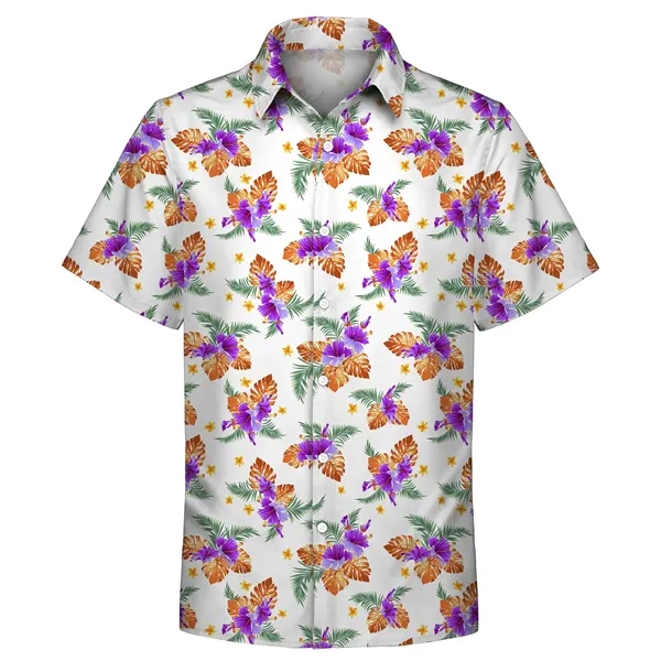 Men's 135gsm Custom Dye Sublimation Hawaiian Shirt - Men's 135gsm Custom Dye Sublimation Hawaiian Shirt - Image 1 of 6