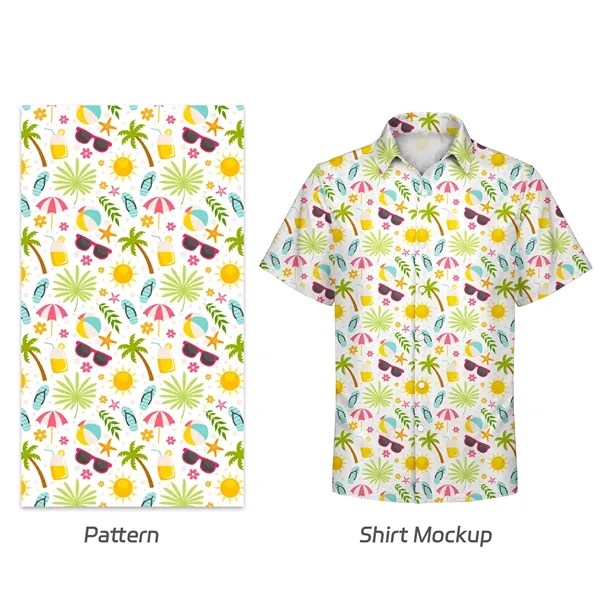 Men's 135gsm Custom Dye Sublimation Hawaiian Shirt - Men's 135gsm Custom Dye Sublimation Hawaiian Shirt - Image 3 of 6