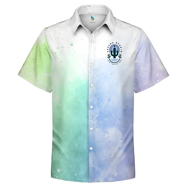 Men's 135gsm Custom Dye Sublimation Hawaiian Shirt - Men's 135gsm Custom Dye Sublimation Hawaiian Shirt - Image 6 of 6