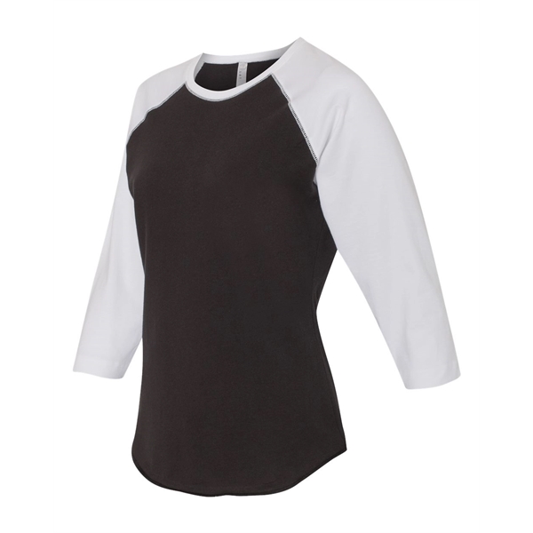 LAT Women's Baseball Fine Jersey Three-Quarter Sleeve Tee - LAT Women's Baseball Fine Jersey Three-Quarter Sleeve Tee - Image 2 of 47