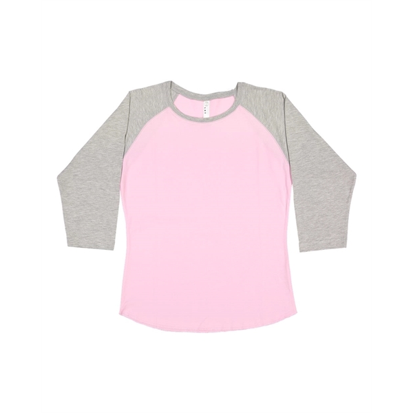 LAT Women's Baseball Fine Jersey Three-Quarter Sleeve Tee - LAT Women's Baseball Fine Jersey Three-Quarter Sleeve Tee - Image 4 of 47
