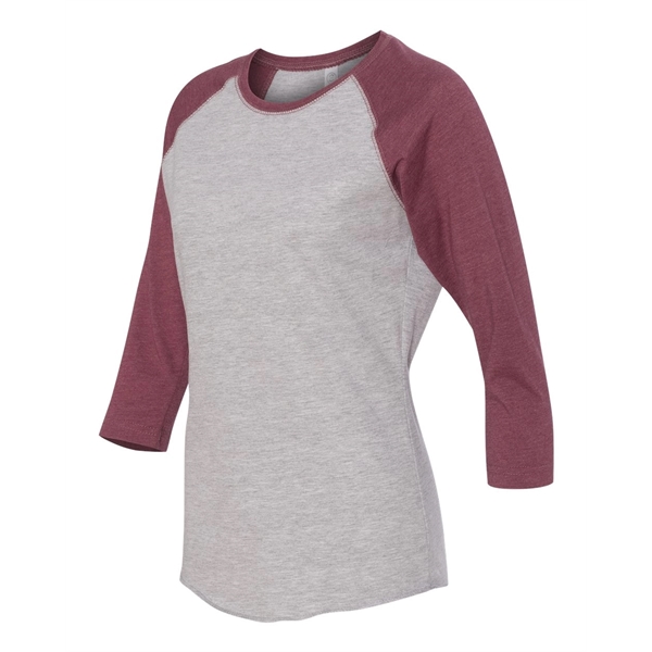 LAT Women's Baseball Fine Jersey Three-Quarter Sleeve Tee - LAT Women's Baseball Fine Jersey Three-Quarter Sleeve Tee - Image 7 of 47