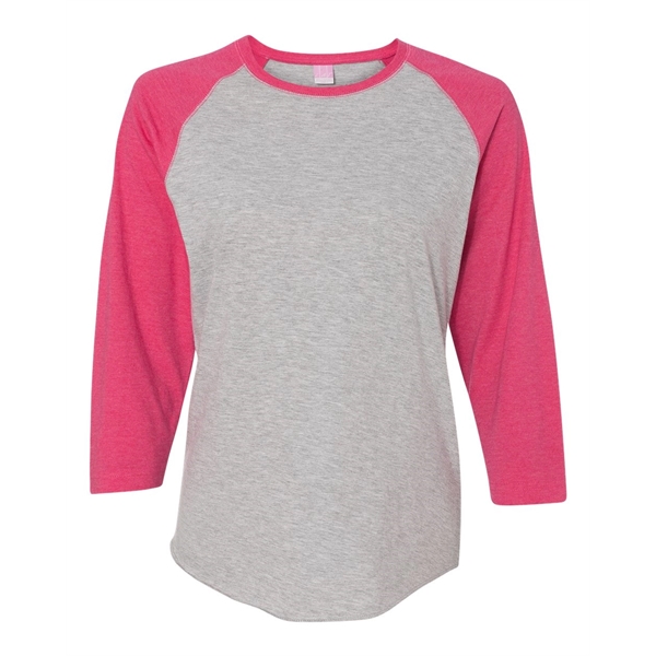LAT Women's Baseball Fine Jersey Three-Quarter Sleeve Tee - LAT Women's Baseball Fine Jersey Three-Quarter Sleeve Tee - Image 9 of 47