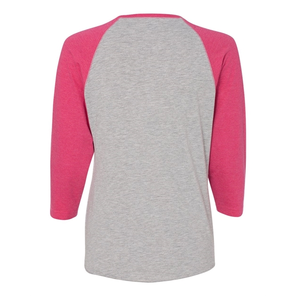 LAT Women's Baseball Fine Jersey Three-Quarter Sleeve Tee - LAT Women's Baseball Fine Jersey Three-Quarter Sleeve Tee - Image 11 of 47