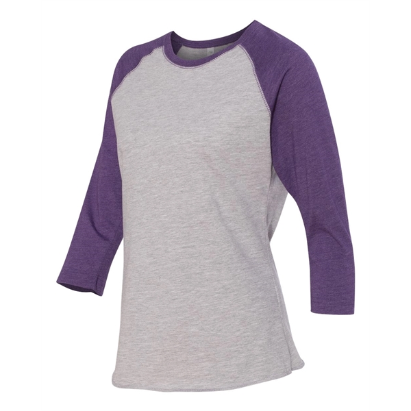 LAT Women's Baseball Fine Jersey Three-Quarter Sleeve Tee - LAT Women's Baseball Fine Jersey Three-Quarter Sleeve Tee - Image 16 of 47