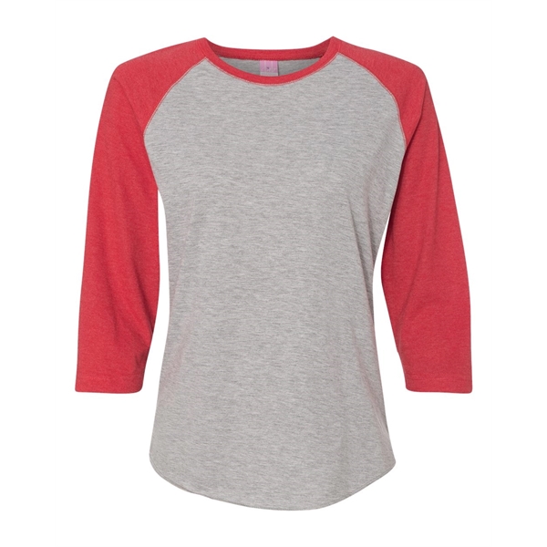 LAT Women's Baseball Fine Jersey Three-Quarter Sleeve Tee - LAT Women's Baseball Fine Jersey Three-Quarter Sleeve Tee - Image 18 of 47