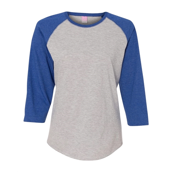 LAT Women's Baseball Fine Jersey Three-Quarter Sleeve Tee - LAT Women's Baseball Fine Jersey Three-Quarter Sleeve Tee - Image 21 of 47