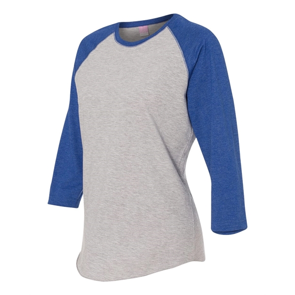 LAT Women's Baseball Fine Jersey Three-Quarter Sleeve Tee - LAT Women's Baseball Fine Jersey Three-Quarter Sleeve Tee - Image 22 of 47