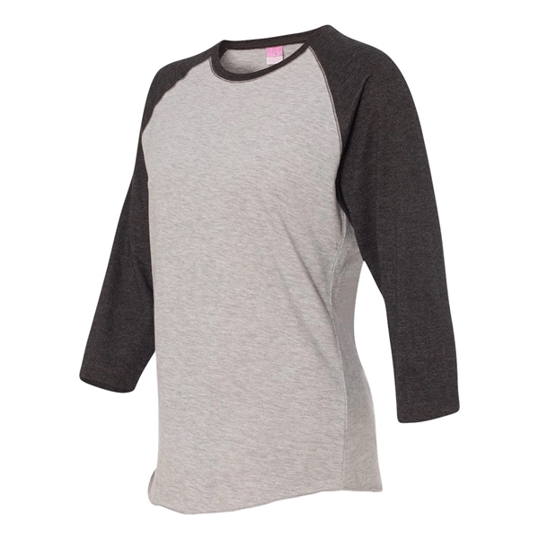 LAT Women's Baseball Fine Jersey Three-Quarter Sleeve Tee - LAT Women's Baseball Fine Jersey Three-Quarter Sleeve Tee - Image 25 of 47