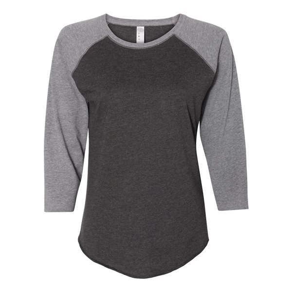 LAT Women's Baseball Fine Jersey Three-Quarter Sleeve Tee - LAT Women's Baseball Fine Jersey Three-Quarter Sleeve Tee - Image 27 of 47