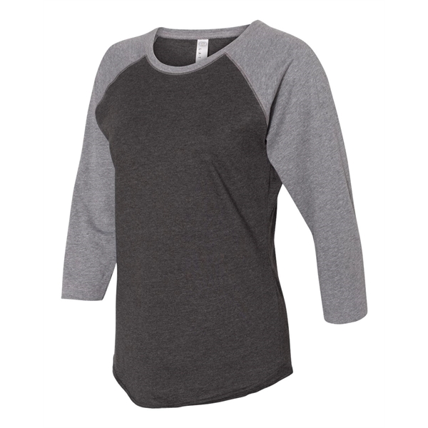 LAT Women's Baseball Fine Jersey Three-Quarter Sleeve Tee - LAT Women's Baseball Fine Jersey Three-Quarter Sleeve Tee - Image 28 of 47