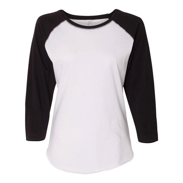 LAT Women's Baseball Fine Jersey Three-Quarter Sleeve Tee - LAT Women's Baseball Fine Jersey Three-Quarter Sleeve Tee - Image 30 of 47