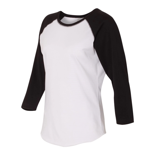 LAT Women's Baseball Fine Jersey Three-Quarter Sleeve Tee - LAT Women's Baseball Fine Jersey Three-Quarter Sleeve Tee - Image 31 of 47