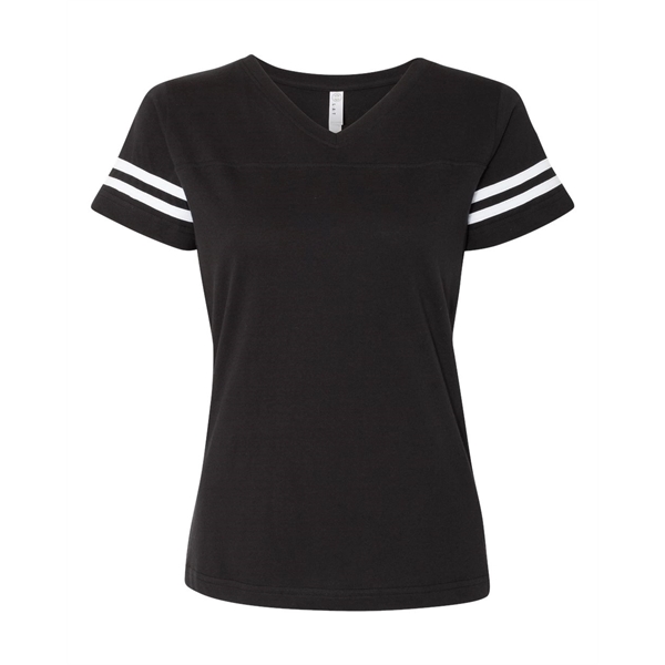 LAT Women's Football V-Neck Fine Jersey Tee - LAT Women's Football V-Neck Fine Jersey Tee - Image 0 of 40