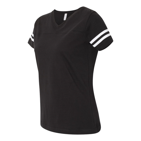 LAT Women's Football V-Neck Fine Jersey Tee - LAT Women's Football V-Neck Fine Jersey Tee - Image 1 of 40